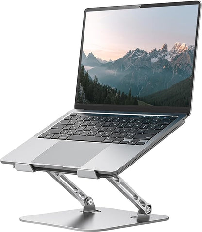 Orlian Laptop Stand Adjustable Computer Stand Sturdy Aluminum Laptop Stand for Desk Foldable Laptop Holder Portable Riser for 11–16 - inch Laptop Notebook Tablet and More, Silver | Stands - TrueDesk