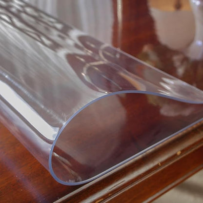 OstepDecor Clear Table Protector 14 x 60 Inch, 2mm Thick Plastic Table Cover, Waterproof PVC Clear Table Cover Protector, Desk Protector Mat, Writing Desk Pad for Desktop, Coffee & Dining Room Table | Table Pads - TrueDesk