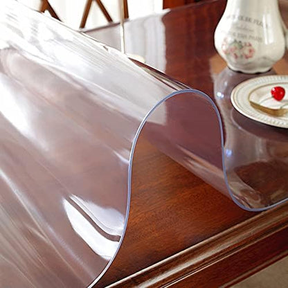 OstepDecor Clear Table Protector 16 x 32 Inch, 2mm Thick Plastic Table Cover, Waterproof PVC Clear Table Cover Protector, Desk Protector Mat, Writing Desk Pad for Desktop, Coffee & Dining Room Table | Table Pads - TrueDesk
