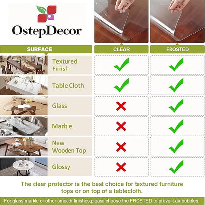 OstepDecor Clear Table Protector 24 x 60 Inch, 2mm Thick Plastic Table Cover, Waterproof PVC Clear Table Cover Protector, Desk Protector Mat, Writing Desk Pad for Desktop, Coffee & Dining Room Table | Table Pads - TrueDesk
