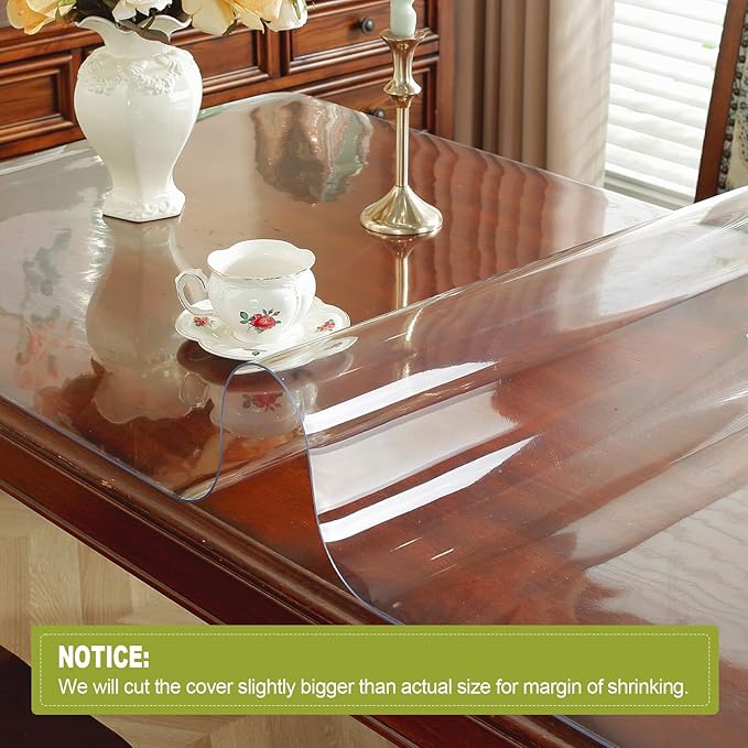 OstepDecor Clear Table Protector 24 x 78 Inch, 2mm Thick Plastic Table Cover, Waterproof PVC Clear Table Cover Protector, Desk Protector Mat, Writing Desk Pad for Desktop, Coffee & Dining Room Table | Table Pads - TrueDesk