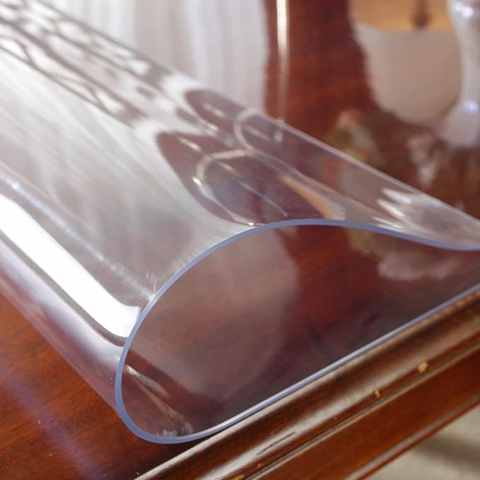 OstepDecor Clear Table Protector 48 x 48 Inch, 2mm Thick Plastic Table Cover, Waterproof PVC Clear Table Cover Protector, Desk Protector Mat, Writing Desk Pad for Desktop, Coffee & Dining Room Table | Table Pads - TrueDesk