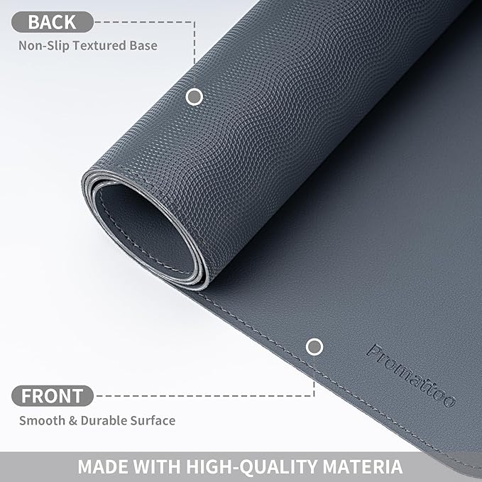 Oversized Non - Slip Desk Pad Protector with Premium Gift Box – Vegan Leather Waterproof Laptop Mat for Keyboard & Mouse, Grips Desk Firmly – Large Office Pad– Dusk Navy | Desk Pads Blotters - TrueDesk