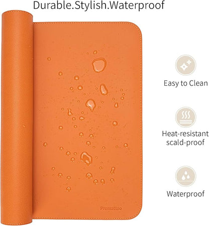 Oversized Non - Slip Desk Pad Protector with Premium Gift Box – Vegan Leather Waterproof Laptop Mat for Keyboard & Mouse, Grips Desk Firmly – Large Office Pad – Sunset Orange | Desk Pads Blotters - TrueDesk