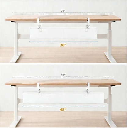 Oxford Cloth Under Desk Cable Management Tray,No - Drill 48" Desk Cable Management Organizer with Clip/Screw Installation,Fabric Cable Management for Home,Office & Gaming Computer(White) | Racks Cabinets - TrueDesk