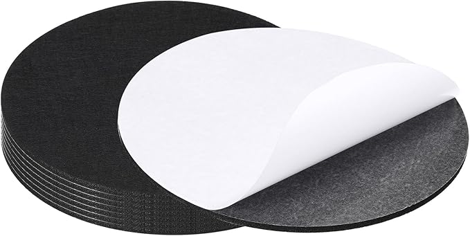 PATIKIL 12" Black Felt Round Furniture Pads, 8 Pack 1/5" Thick Anti - Scratch Adhesive Non - Slip Floor Protector | Furniture Pads - TrueDesk