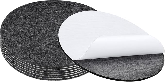 PATIKIL 12" Diameter Felt Furniture Pads, 8 Pack 1/5" Thick Lamp Base Felt Round Soft Adhesive Non - Slip Anti - Scratch Backed Felt Floor Protector for Lamp Furniture DIY Craft, Dark Grey | Furniture Pads - TrueDesk