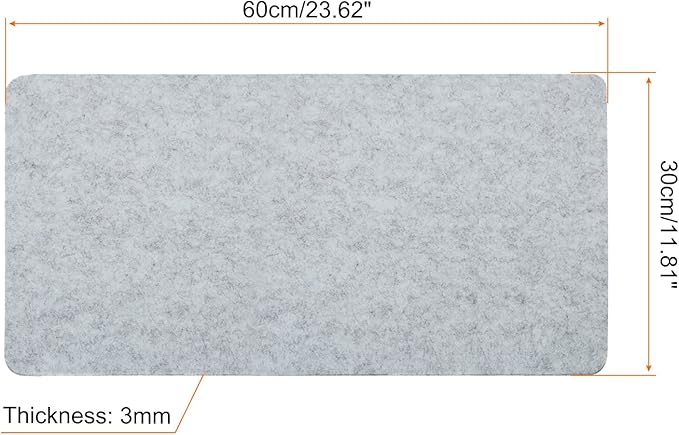 PATIKIL 24"x12" Desk Mat Protector, Felt Dual Side Mouse Pad Writing Mat for Office Home, Light Gray | Mouse Pads - TrueDesk