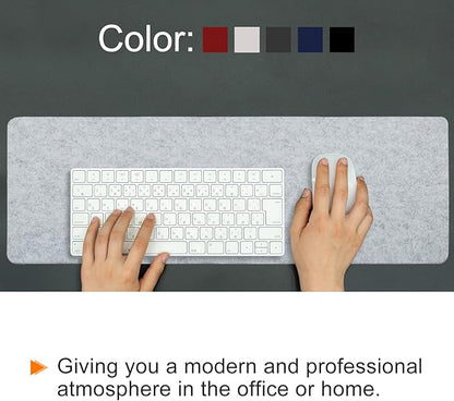PATIKIL 28"x13" Desk Mat Protector, Felt Dual Side Mouse Pad Writing Mat for Office Home, Black | Mouse Pads - TrueDesk
