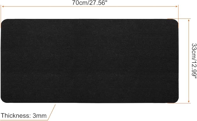 PATIKIL 28"x13" Desk Mat Protector, Felt Dual Side Mouse Pad Writing Mat for Office Home, Black | Mouse Pads - TrueDesk