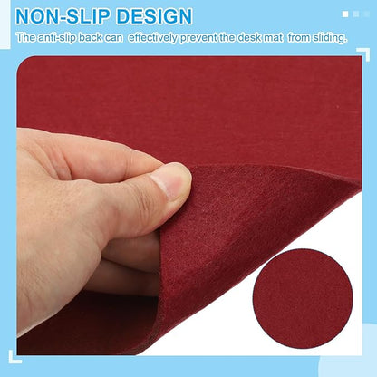 PATIKIL 31.5" x 15.7" Large Felt Desk Pad Protector, Non - Slip Desk Mat Full Table Mouse Pad Keyboard Mats for Laptop Computer Writing Desk Table Gaming Home, Wine Red | Desk Pads Blotters - TrueDesk