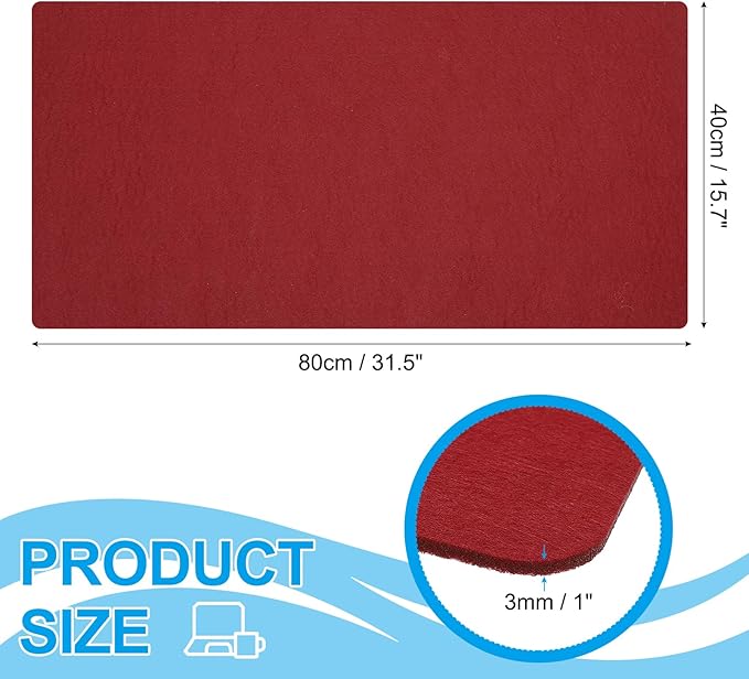 PATIKIL 31.5" x 15.7" Large Felt Desk Pad Protector, Non - Slip Desk Mat Full Table Mouse Pad Keyboard Mats for Laptop Computer Writing Desk Table Gaming Home, Wine Red | Desk Pads Blotters - TrueDesk