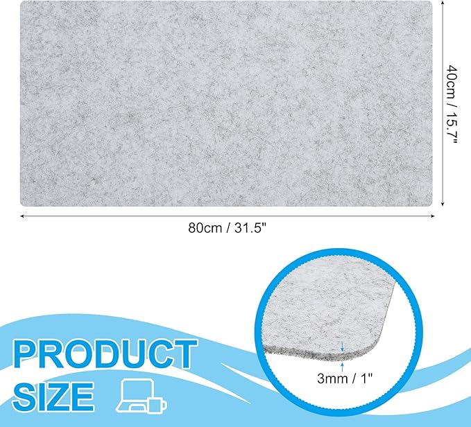 PATIKIL 31.5" x 15.7" Large Felt Desk Pad Protector, Upgrade Non - Slip Desk Mat Full Table Mouse Pad Keyboard Mats for Laptop Computer Writing Desk Table Gaming Home, Light Gray | Desk Pads Blotters - TrueDesk