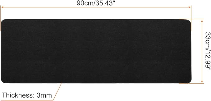 PATIKIL 35"x13" Desk Mat Protector, Felt Dual Side Mouse Pad Writing Mat for Office Home, Black | Mouse Pads - TrueDesk