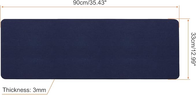 PATIKIL 35"x13" Desk Mat Protector, Felt Dual Side Mouse Pad Writing Mat for Office Home, Blue | Mouse Pads - TrueDesk