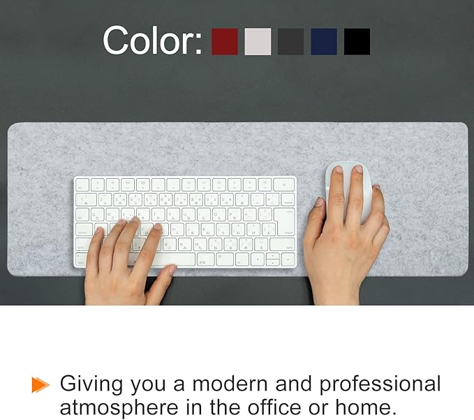 PATIKIL 35"x13" Desk Mat Protector, Felt Dual Side Mouse Pad Writing Mat for Office Home, Red | Mouse Pads - TrueDesk