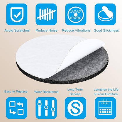 PATIKIL 4" Diameter Felt Furniture Pads, 8 Pack 1/5" Thick Lamp Base Felt Round Soft Adhesive Non - Slip Anti - Scratch Backed Felt Floor Protector for Lamp Furniture DIY Craft, Dark Grey | Furniture Pads - TrueDesk