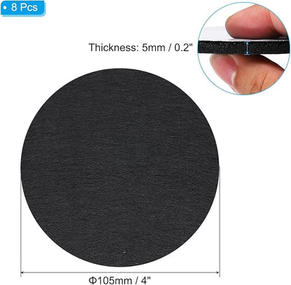 PATIKIL 4" Diameter Felt Furniture Pads, 8 Pack 1/5" Thick Lamp Base Felt Round Soft Adhesive Non - Slip Anti - Scratch Backed Felt Floor Protector for Lamp Furniture DIY Craft, Black | Furniture Pads - TrueDesk