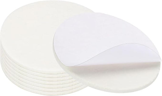 PATIKIL 4" Diameter White Felt Furniture Pads, 8 Pack 1/5" Thick Round Soft Adhesive Non - Slip Anti - Scratch Backed Felt Floor Protector for Lamp Furniture DIY Craft | Furniture Pads - TrueDesk
