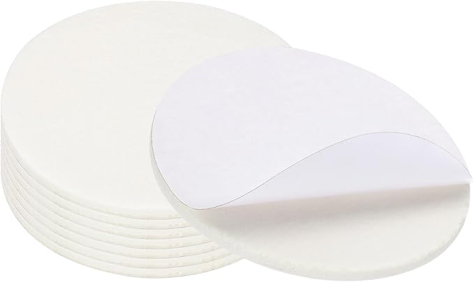 PATIKIL 4.5" Diameter Felt Furniture Pads, 8 Pack 1/5" Thick Lamp Base Felt Round Soft Adhesive Non - Slip Anti - Scratch Backed Felt Floor Protector for Lamp Furniture DIY Craft, White | Furniture Pads - TrueDesk