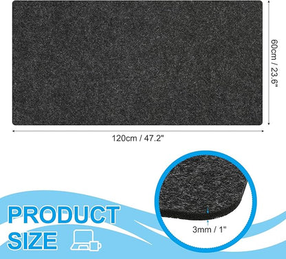PATIKIL 47.2" x 23.6" Large Felt Desk Pad Protector, Non - Slip Desk Mat Full Table Mouse Pad Keyboard Mats for Laptop Computer Writing Desk Table Gaming Home, Dark Gray | Desk Pads Blotters - TrueDesk