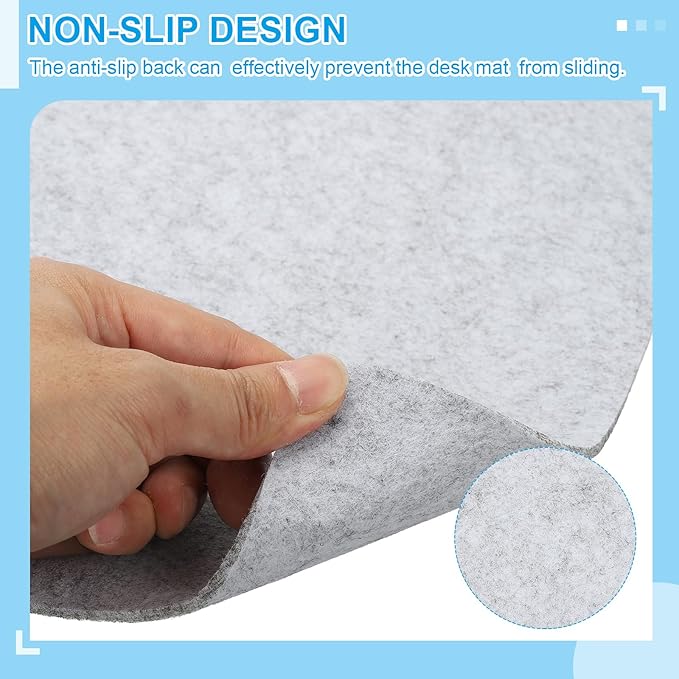 PATIKIL 47.2" x 23.6" Large Felt Desk Pad Protector, Non - Slip Desk Mat Full Table Mouse Pad Keyboard Mats for Laptop Computer Writing Desk Table Gaming Home, Light Gray | Desk Pads Blotters - TrueDesk