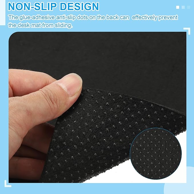 PATIKIL 47.2" x 23.6" Large Felt Desk Pad Protector, Upgrade Non - Slip Desk Mat Full Table Mouse Pad Keyboard Mats for Laptop Computer Writing Desk Table Gaming Home, Black | Desk Pads Blotters - TrueDesk