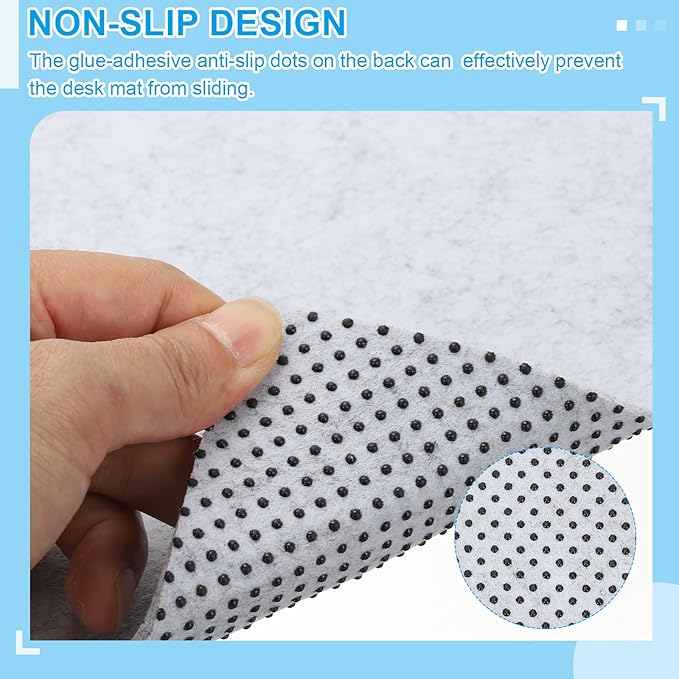 PATIKIL 47.2" x 23.6" Large Felt Desk Pad Protector, Upgrade Non - Slip Desk Mat Full Table Mouse Pad Keyboard Mats for Laptop Computer Writing Desk Table Gaming Home, Light Gray | Desk Pads Blotters - TrueDesk