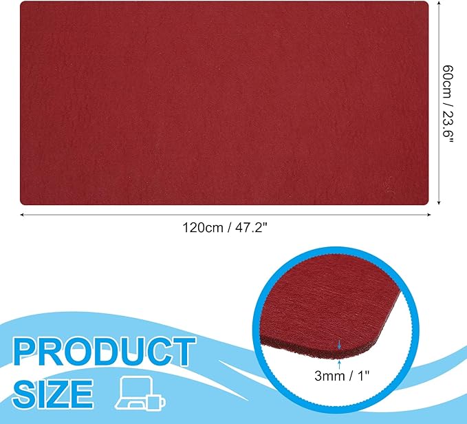 PATIKIL 47.2" x 23.6" Large Felt Desk Pad Protector, Upgrade Non - Slip Desk Mat Full Table Mouse Pad Keyboard Mats for Laptop Computer Writing Desk Table Gaming Home, Wine Red | Desk Pads Blotters - TrueDesk