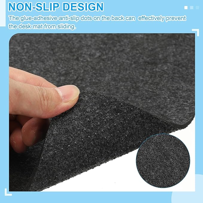 PATIKIL 47.2" x 23.6" Large Felt Desk Pad Protector, Upgrade Non - Slip Desk Mat Full Table Mouse Pad Keyboard Mats for Laptop Computer Writing Desk Table Gaming Home, Dark Gray | Desk Pads Blotters - TrueDesk