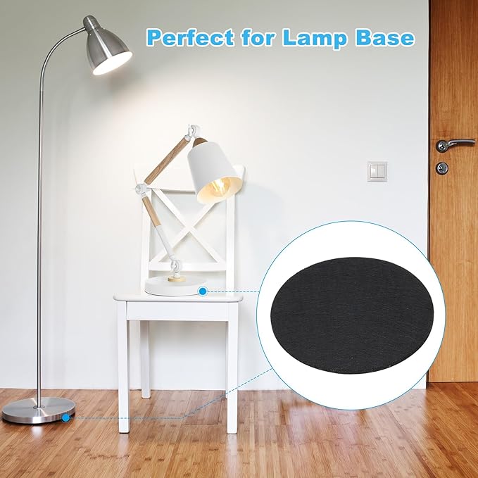 PATIKIL 5" Diameter Black Felt Furniture Pads, 8 Pack 1/5" Thick Round Soft Adhesive Non - Slip Anti - Scratch Backed Felt Floor Protector for Lamp Furniture DIY Craft | Furniture Pads - TrueDesk