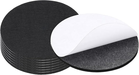 PATIKIL 5" Diameter Black Felt Furniture Pads, 8 Pack 1/5" Thick Round Soft Adhesive Non - Slip Anti - Scratch Backed Felt Floor Protector for Lamp Furniture DIY Craft | Furniture Pads - TrueDesk