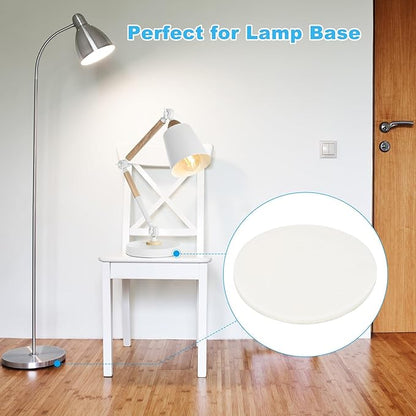 PATIKIL 5" Diameter Felt Furniture Pads, 8 Pack 1/5" Thick Lamp Base Felt Round Soft Adhesive Non - Slip Anti - Scratch Backed Felt Floor Protector for Lamp Furniture DIY Craft, White | Furniture Pads - TrueDesk