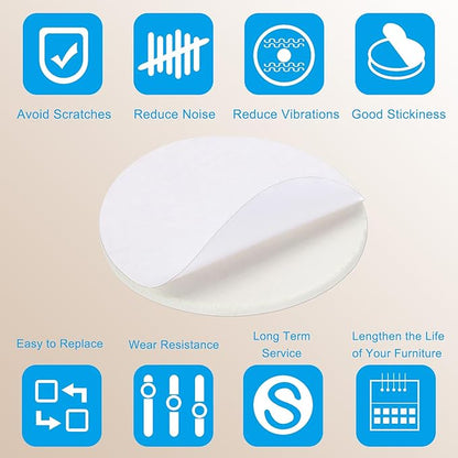 PATIKIL 5" Diameter Felt Furniture Pads, 8 Pack 1/5" Thick Lamp Base Felt Round Soft Adhesive Non - Slip Anti - Scratch Backed Felt Floor Protector for Lamp Furniture DIY Craft, White | Furniture Pads - TrueDesk
