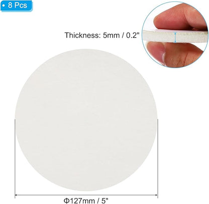 PATIKIL 5" Diameter Felt Furniture Pads, 8 Pack 1/5" Thick Lamp Base Felt Round Soft Adhesive Non - Slip Anti - Scratch Backed Felt Floor Protector for Lamp Furniture DIY Craft, White | Furniture Pads - TrueDesk