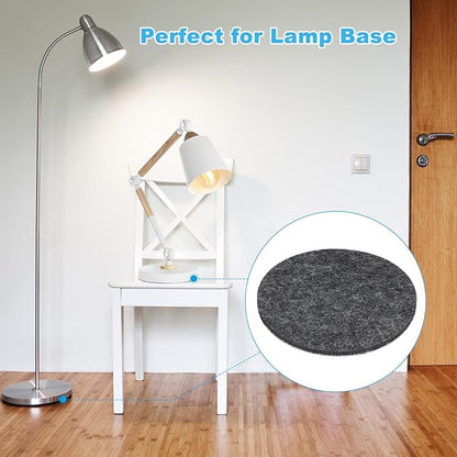 PATIKIL 5.5" Diameter Felt Furniture Pads, 8 Pack 1/5" Thick Lamp Base Felt Round Soft Adhesive Non - Slip Anti - Scratch Backed Felt Floor Protector for Lamp Furniture DIY Craft, Dark Grey | Furniture Pads - TrueDesk