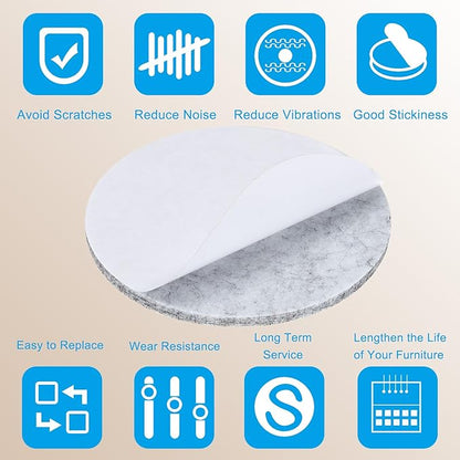 PATIKIL 6" Diameter Felt Furniture Pads, 8 Pack 1/5" Thick Lamp Base Felt Round Soft Adhesive Non - Slip Anti - Scratch Backed Felt Floor Protector for Lamp Furniture DIY Craft, Light Grey | Furniture Pads - TrueDesk