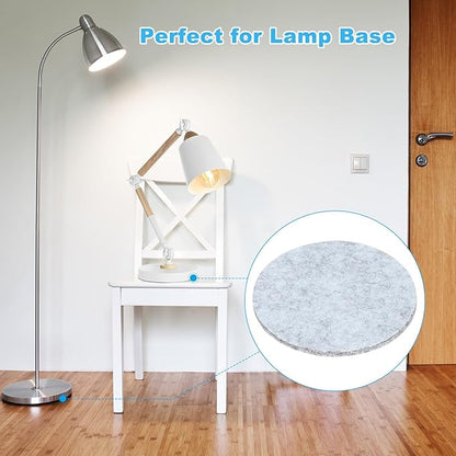 PATIKIL 6" Diameter Felt Furniture Pads, 8 Pack 1/5" Thick Lamp Base Felt Round Soft Adhesive Non - Slip Anti - Scratch Backed Felt Floor Protector for Lamp Furniture DIY Craft, Light Grey | Furniture Pads - TrueDesk