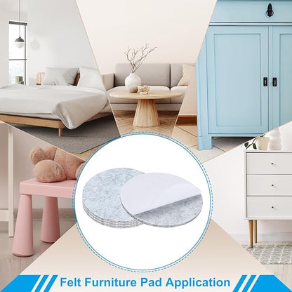 PATIKIL 6" Diameter Felt Furniture Pads, 8 Pack 1/5" Thick Lamp Base Felt Round Soft Adhesive Non - Slip Anti - Scratch Backed Felt Floor Protector for Lamp Furniture DIY Craft, Light Grey | Furniture Pads - TrueDesk
