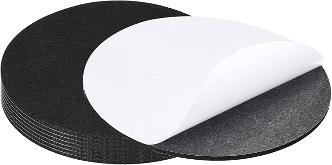 PATIKIL 9" Diameter Felt Furniture Pads, 8 Pack 1/5" Thick Lamp Base Felt Round Soft Adhesive Non - Slip Anti - Scratch Backed Felt Floor Protector for Lamp Furniture DIY Craft, Black | Furniture Pads - TrueDesk