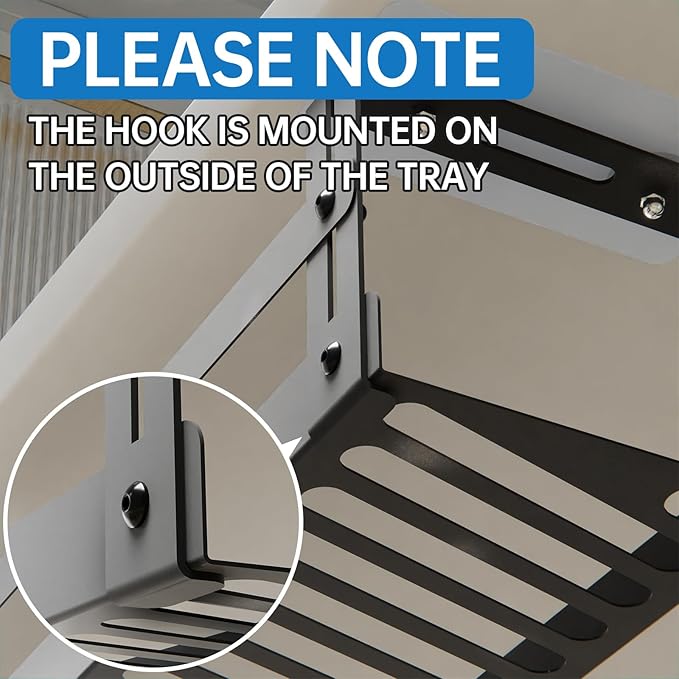 PAVSTINE Under Desk Cable Management Tray, 17 in Metal Cable Tray Basket for Wire Management, Power Strip Holder, Cord Organizer, Wire Tamer for Home/Office Desk Cable Hider Black | Cable Raceways - TrueDesk