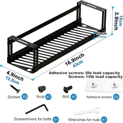 PAVSTINE Under Desk Cable Management Tray, 17 in Metal Cable Tray Basket for Wire Management, Power Strip Holder, Cord Organizer, Wire Tamer for Home/Office Desk Cable Hider Black | Cable Raceways - TrueDesk