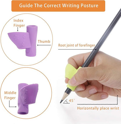 Pencil Grips - 10 Pack Kids Ergonomic Training Pencil Grippers Preschoolers Handwriting Aid Grip Set Posture Correction Tool(10 Colors) | Special Education Supplies - TrueDesk
