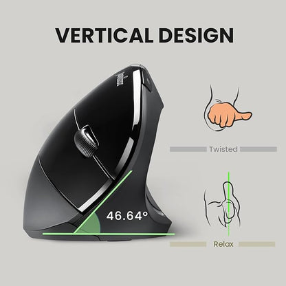 Perixx PERIMICE - 713 Wireless Ergonomic Vertical Mouse - 800/1200/1600 DPI - Right Handed - Recommended with RSI User | Mice - TrueDesk
