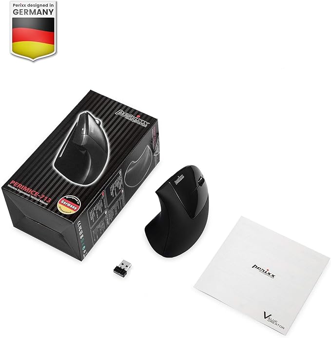 Perixx PERIMICE - 713 Wireless Ergonomic Vertical Mouse - 800/1200/1600 DPI - Right Handed - Recommended with RSI User | Mice - TrueDesk