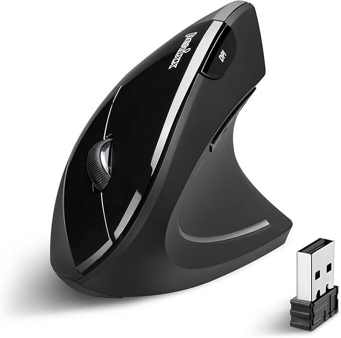 Perixx PERIMICE - 713 Wireless Ergonomic Vertical Mouse - 800/1200/1600 DPI - Right Handed - Recommended with RSI User | Mice - TrueDesk