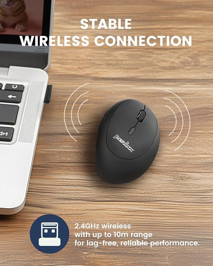 Perixx PERIMICE - 719R Wireless 2.4G Rechargeable Ergonomic Mouse - Duo Wired and Cordless Charging Feature - Black | Mice - TrueDesk