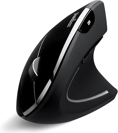 Perixx PERIMICE - 813B Bluetooth Vertical Mouse - Wireless 3 - in - 1 Multi - Device Technology - Travelling Carry Bag - Black - Right Handed | Mice - TrueDesk