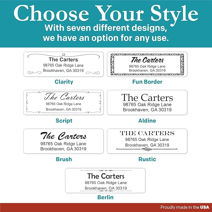 Personalized Return Address Labels - Black and White Custom Address Stickers on Sheets (50 - 1000 Labels) | Address Labels - TrueDesk