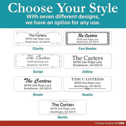 Personalized Return Address Labels - Black and White Custom Address Stickers on Sheets (50 - 1000 Labels) | Address Labels - TrueDesk